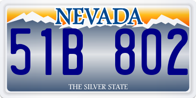 NV license plate 51B802