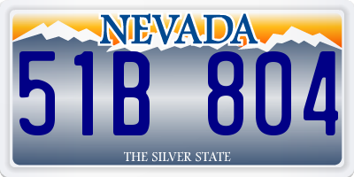 NV license plate 51B804