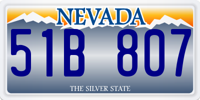 NV license plate 51B807