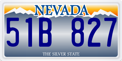NV license plate 51B827