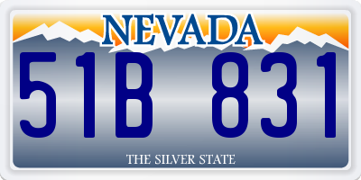 NV license plate 51B831