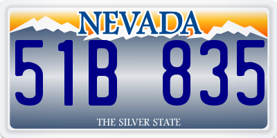 NV license plate 51B835