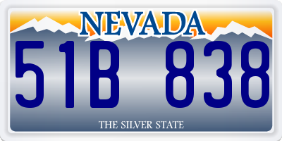 NV license plate 51B838