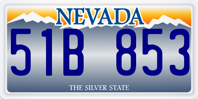 NV license plate 51B853