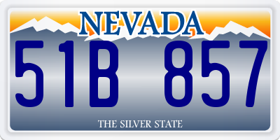 NV license plate 51B857