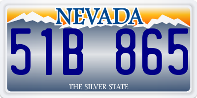 NV license plate 51B865