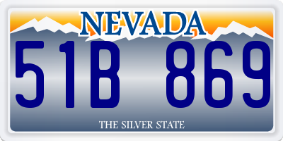 NV license plate 51B869