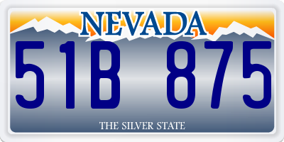 NV license plate 51B875