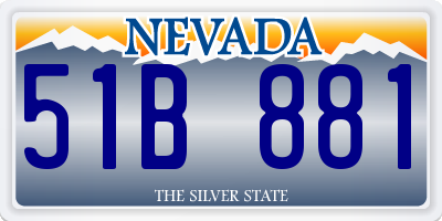 NV license plate 51B881