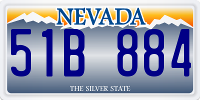 NV license plate 51B884