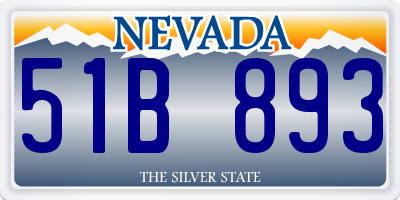 NV license plate 51B893