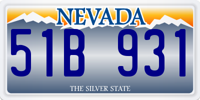 NV license plate 51B931