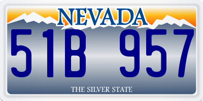 NV license plate 51B957