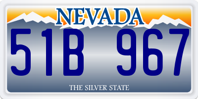 NV license plate 51B967