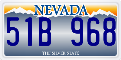 NV license plate 51B968