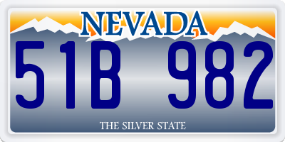 NV license plate 51B982