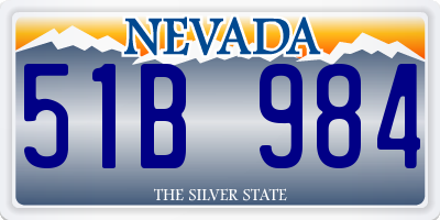 NV license plate 51B984