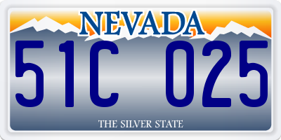 NV license plate 51C025