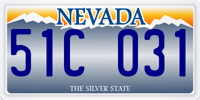 NV license plate 51C031
