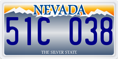 NV license plate 51C038