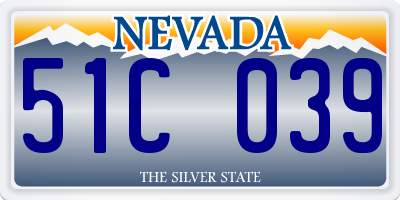NV license plate 51C039