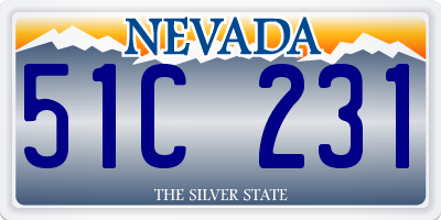 NV license plate 51C231