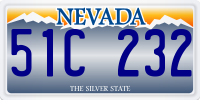 NV license plate 51C232