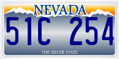 NV license plate 51C254