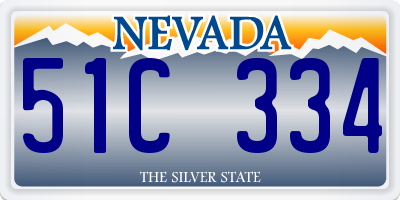 NV license plate 51C334