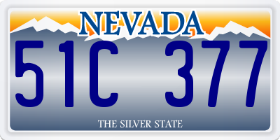 NV license plate 51C377