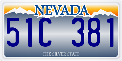NV license plate 51C381