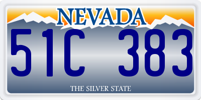 NV license plate 51C383