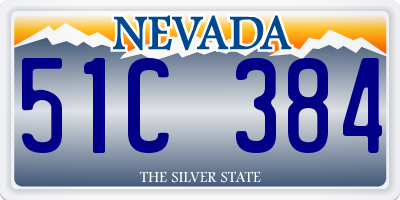 NV license plate 51C384