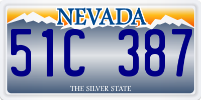 NV license plate 51C387