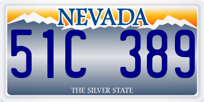 NV license plate 51C389