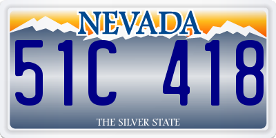 NV license plate 51C418