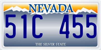 NV license plate 51C455