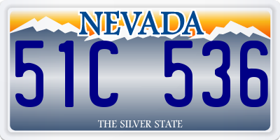 NV license plate 51C536