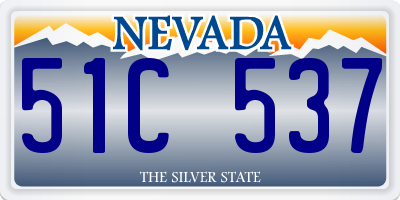 NV license plate 51C537
