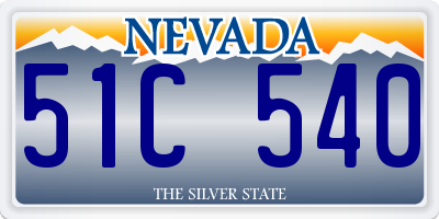 NV license plate 51C540