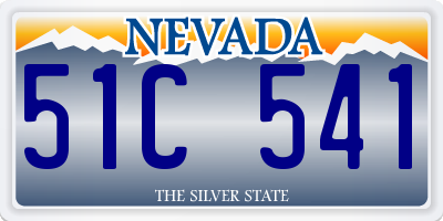NV license plate 51C541