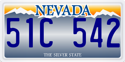 NV license plate 51C542