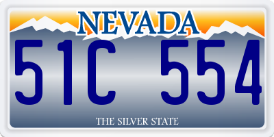 NV license plate 51C554