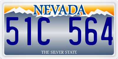 NV license plate 51C564