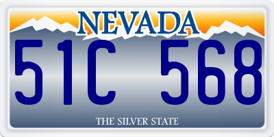 NV license plate 51C568