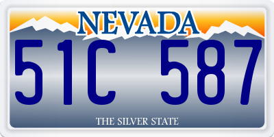 NV license plate 51C587