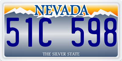 NV license plate 51C598