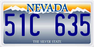 NV license plate 51C635