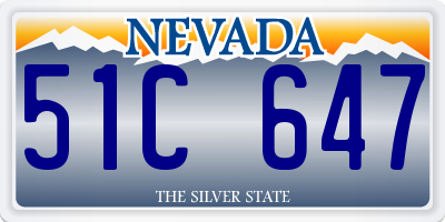 NV license plate 51C647