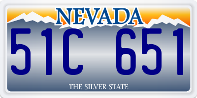 NV license plate 51C651